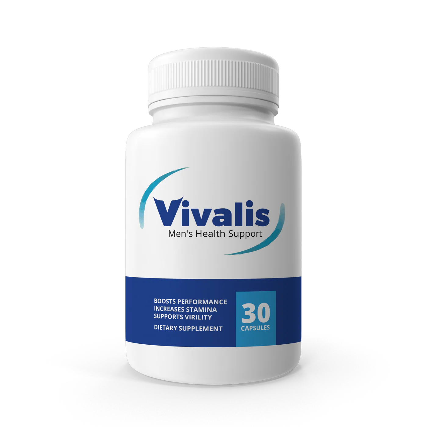 Bottle of Vivalis on a clean white background with fresh botanicals around it